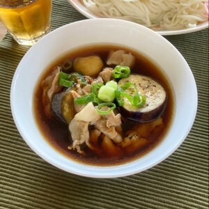 温かいつけ汁で♡豚肉と茄子の素麺